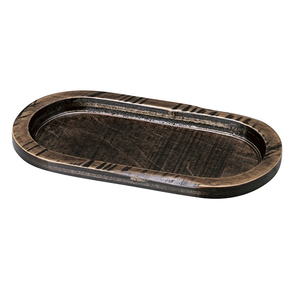 福井クラフト 木製15cm荒彫小判カスタ- よもぎ塗 85914410 1個(ご注文単位1個)【直送品】