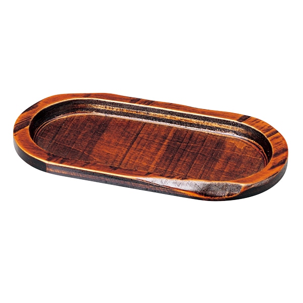 福井クラフト 木製15cm荒彫小判カスタ- 栃塗 85914440 1個(ご注文単位1個)【直送品】