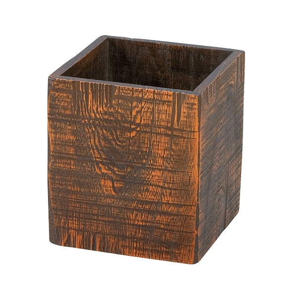 福井クラフト 角荒彫箸立　栃 10cm角 85914930 1個（ご注文単位1個）【直送品】