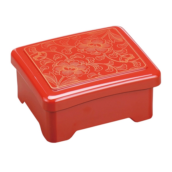 福井クラフト 新光月丼重 内隅丸 蓋親セット 柿朱金牡丹内朱 51019800 1個(ご注文単位1個)【直送品】