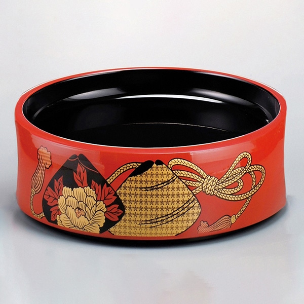 福井クラフト 新回転杵型寿司桶　重厚・底上げタイプ 朱貝合せ 12045590 1個（ご注文単位1個）【直送品】