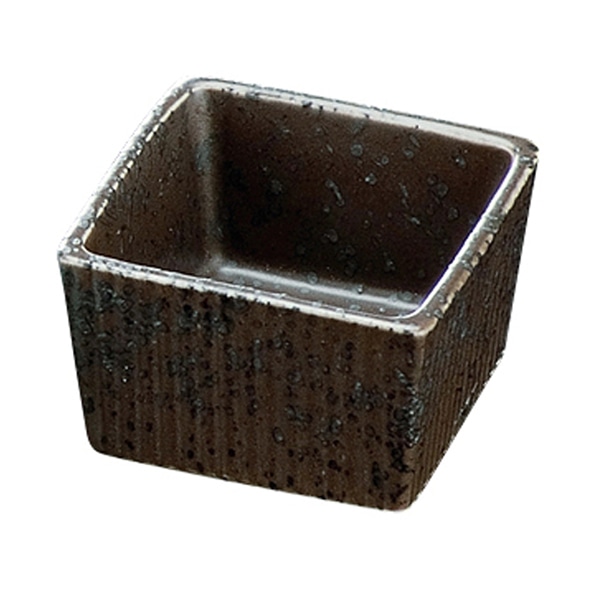 福井クラフト 陶器珍味　5.8cm筋入角 黒タタキ 93017890 1個（ご注文単位1個）【直送品】