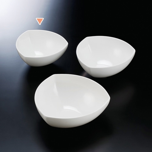 福井クラフト メラミン鉢 25.5cm 三角胴張深鉢 ホワイト 51353680 1個(ご注文単位1個)【直送品】