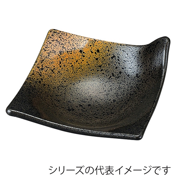 福井クラフト 千鳥深小皿　8.5cm角 焼き締め裏黒塗 54036390 1個（ご注文単位1個）【直送品】