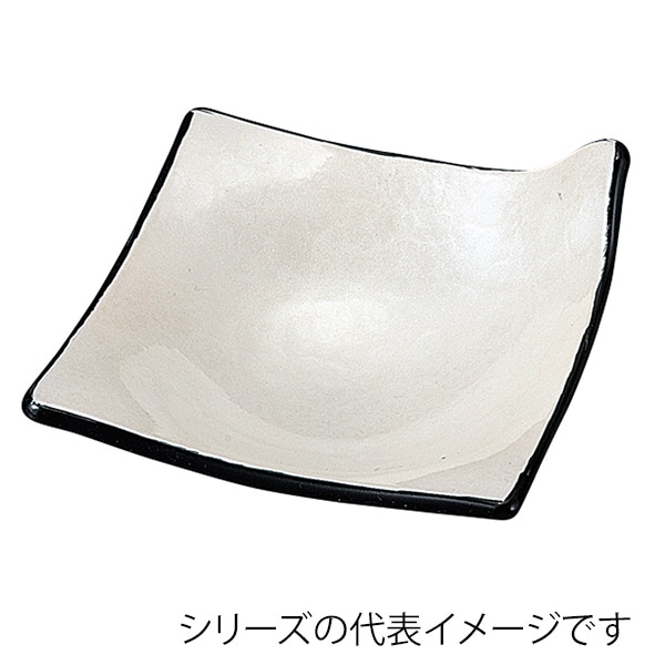 福井クラフト 千鳥深小皿　8.5cm角 ホワイトアクア裏黒塗 54036410 1個（ご注文単位1個）【直送品】