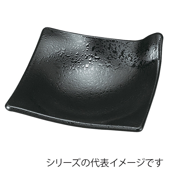 福井クラフト 千鳥深皿　11cm角 黒タタキ裏黒塗 54036420 1個（ご注文単位1個）【直送品】