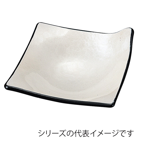 福井クラフト 千鳥深皿　11cm角 ホワイトアクア裏黒塗 54036450 1個（ご注文単位1個）【直送品】