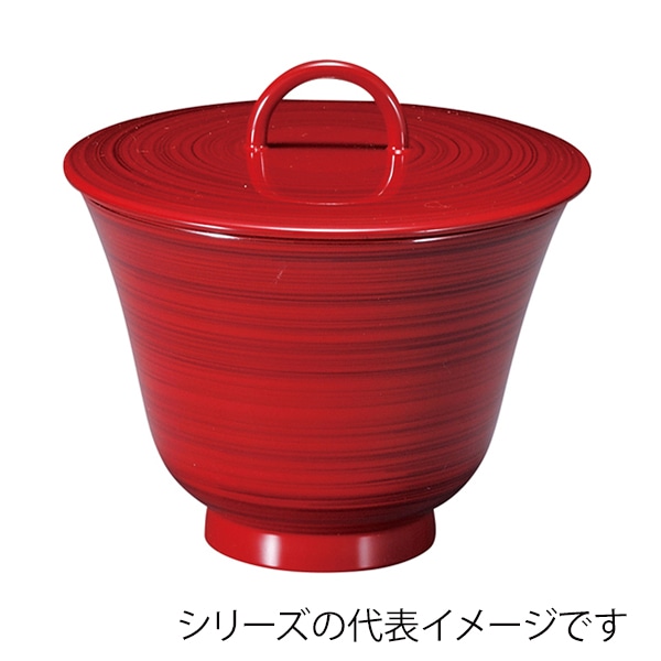 福井クラフト 耐熱小吸椀　リング百合型椀　小　蓋親セット 朱かすり　内黒 31005560 1個（ご注文単位1個）【直送品】