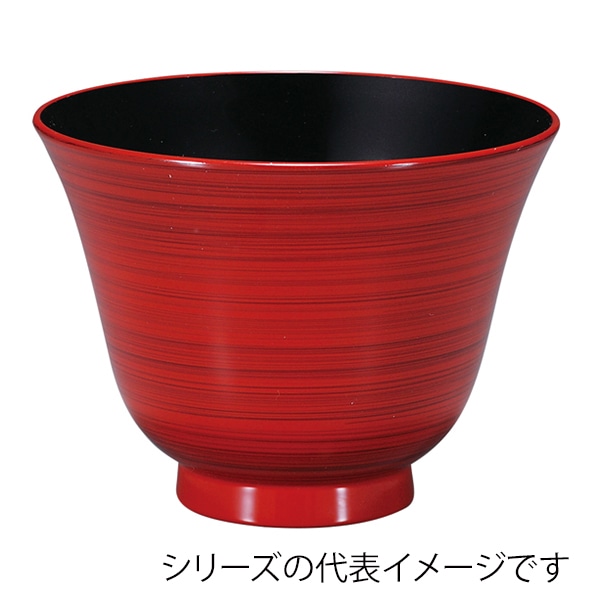 福井クラフト 耐熱小吸椀　リング百合型椀　小　親のみ 朱かすり　内黒 31005562 1個（ご注文単位1個）【直送品】