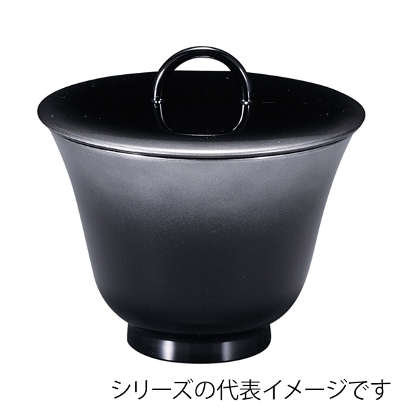 福井クラフト 耐熱小吸椀　リング百合型椀　小　蓋親セット 銀ぼかし　内黒 31005600 1個（ご注文単位1個）【直送品】