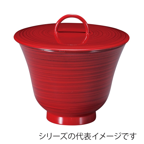 福井クラフト 耐熱小吸椀　リング百合型椀　大　蓋親セット 朱かすり　内黒 31005630 1個（ご注文単位1個）【直送品】