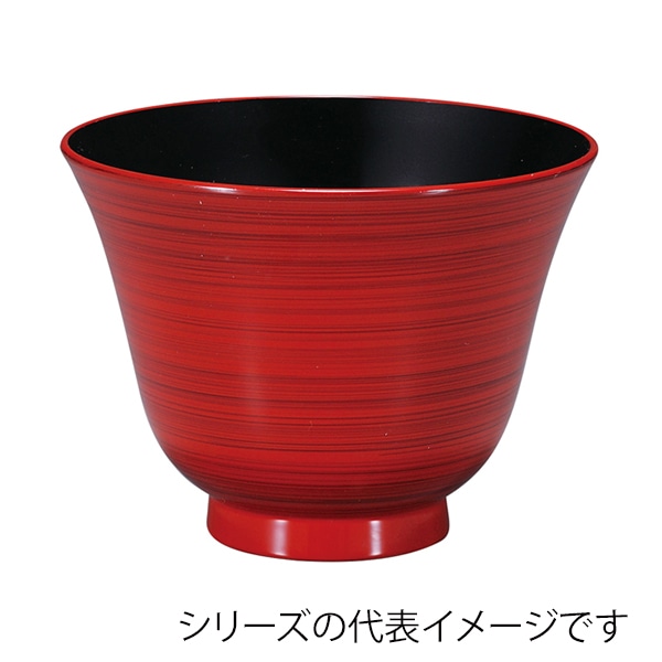 福井クラフト 耐熱小吸椀　リング百合型椀　大　親のみ 朱かすり　内黒 31005632 1個（ご注文単位1個）【直送品】