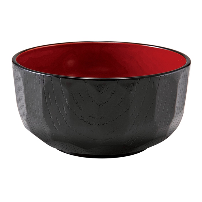福井クラフト 丼　5寸　亀甲丼 黒　内朱 41000620 1個（ご注文単位1個）【直送品】