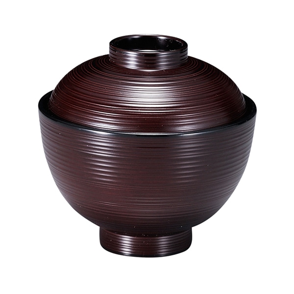 福井クラフト 耐熱吸物椀　3.3寸　刷毛目小吸椀　蓋親セット 溜　内黒 31005690 1個（ご注文単位1個）【直送品】