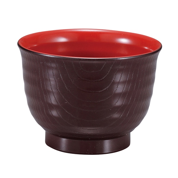 福井クラフト 耐熱内外乱引汁椀　小　99φ 新溜　内朱 33025030 1個（ご注文単位1個）【直送品】