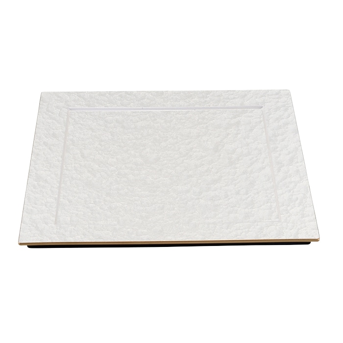 福井クラフト 前菜盆 尺0 角炉縁前菜盛皿 ホワイトアクア渕金 15007120 1枚(ご注文単位1枚)【直送品】