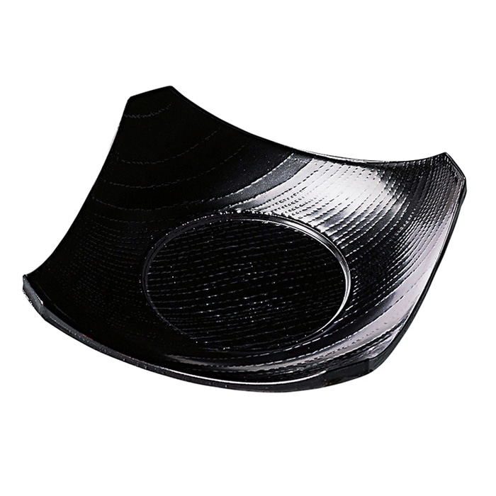 福井クラフト 隅切茶碗蒸皿 黒 82158299 1個(ご注文単位1個)【直送品】