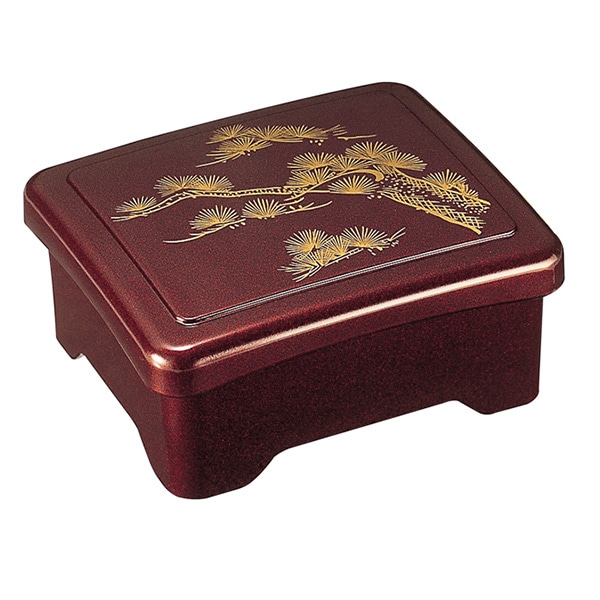 福井クラフト 耐熱福丸丼重 内隅丸 奥幅狭タイプ 蓋親セット 溜パール松内朱 45151900 1個(ご注文単位1個)【直送品】