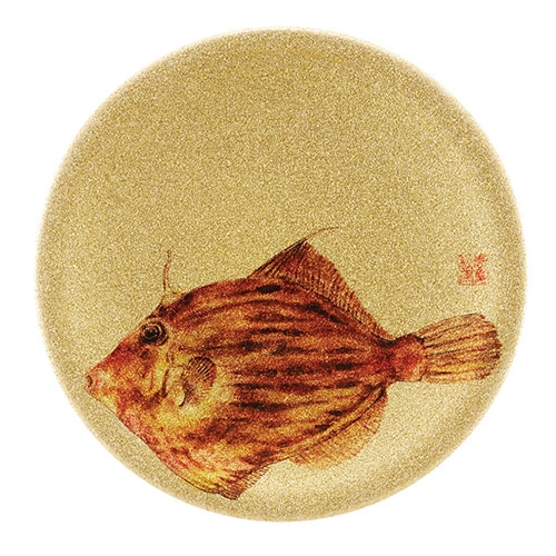 福井クラフト 耐熱φ150寿司皿 ゴールドパール 日本海 カワハギ 13000005 1個(ご注文単位1個)【直送品】