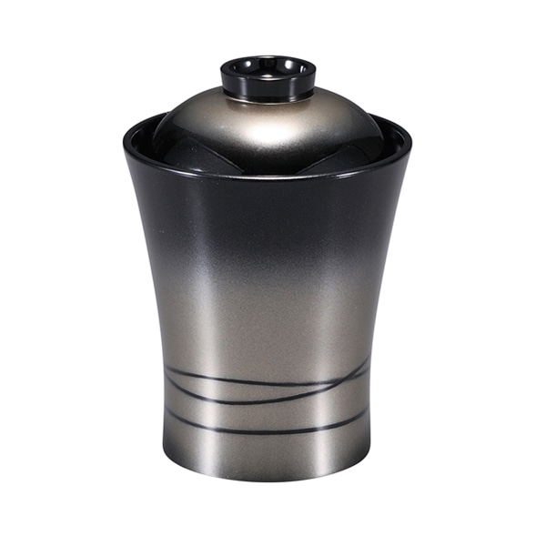 福井クラフト 箸洗い椀　竹泉箸洗椀 黒・銀ぼかしアヤヒモ　内黒 31007110 1個（ご注文単位1個）【直送品】