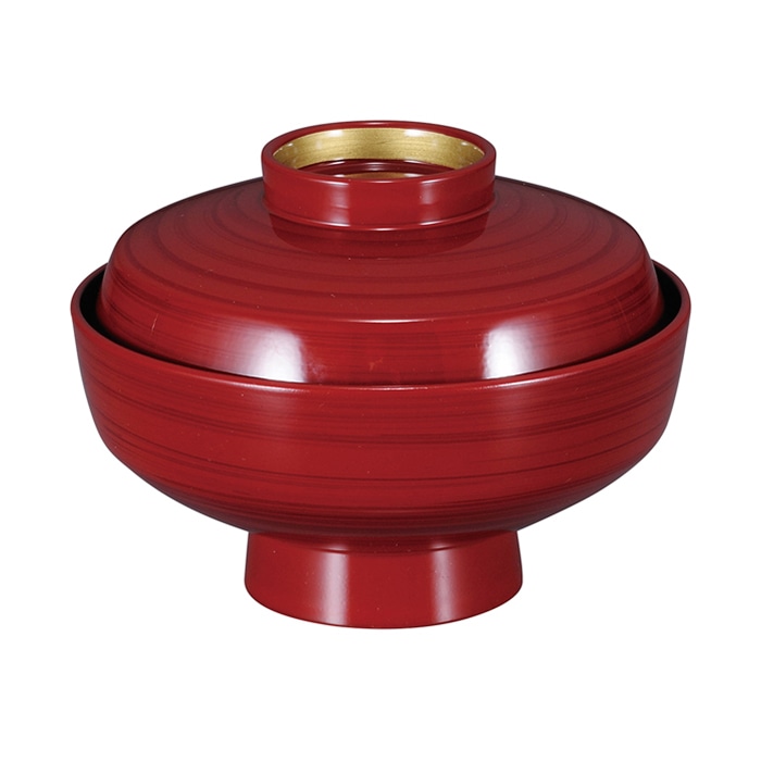 福井クラフト 吸物椀　直天竜寺吸物椀　蓋親セット 紅ライン高台内金　内黒 31006720 1個（ご注文単位1個）【直送品】