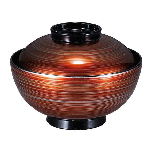 福井クラフト 耐熱仙才雑煮椀　4.5寸　蓋親セット 黄金ライン　内黒 31006810 1個（ご注文単位1個）【直送品】