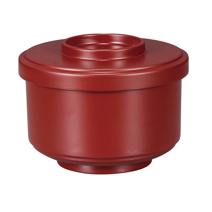 福井クラフト 耐熱飯器　ミニ柾無地割子　蓋親セット つや消し吟朱　内黒 31000975 1個（ご注文単位1個）【直送品】