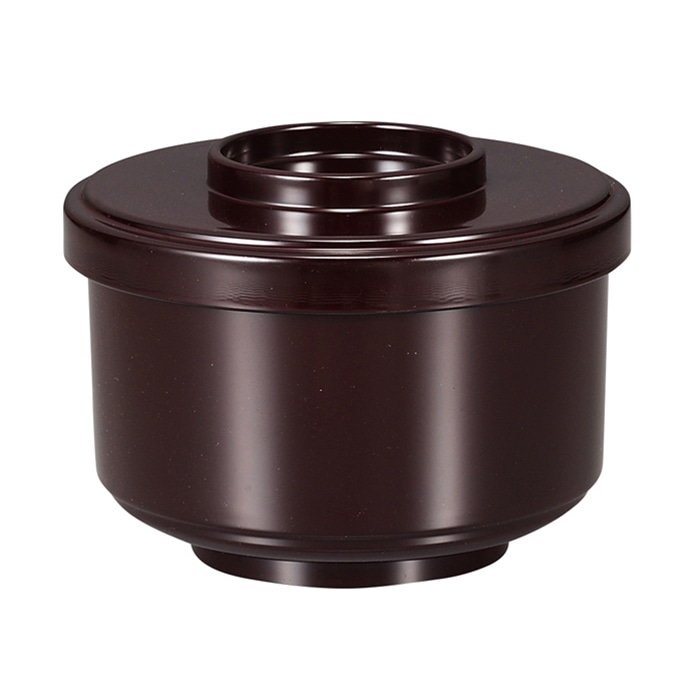 福井クラフト 耐熱飯器　ミニ柾無地割子　蓋親セット つや消し新溜　内朱 31001235 1個（ご注文単位1個）【直送品】