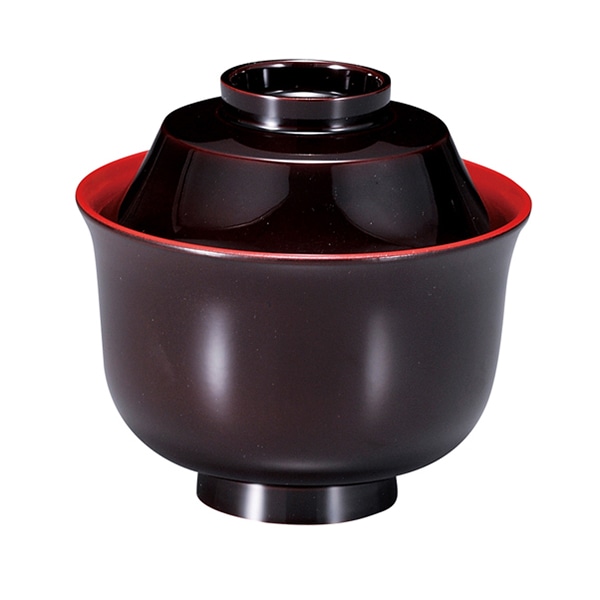 福井クラフト 耐熱小吸椀　3.2寸　富士型小吸椀　蓋親セット 溜　内朱 31006170 1個（ご注文単位1個）【直送品】