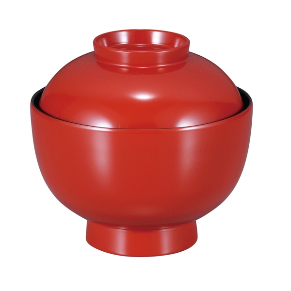 福井クラフト 耐熱吸物椀　3.5寸　丸駒椀　蓋親セット 朱無地　内黒 31006270 1個（ご注文単位1個）【直送品】