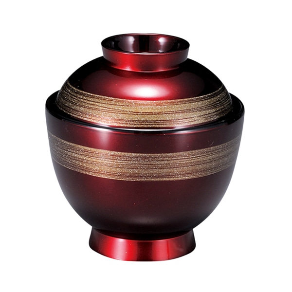 福井クラフト 耐熱吸物椀　3.5寸　玉子椀　蓋親セット ワイン／銀カスリ　内黒 31006360 1個（ご注文単位1個）【直送品】