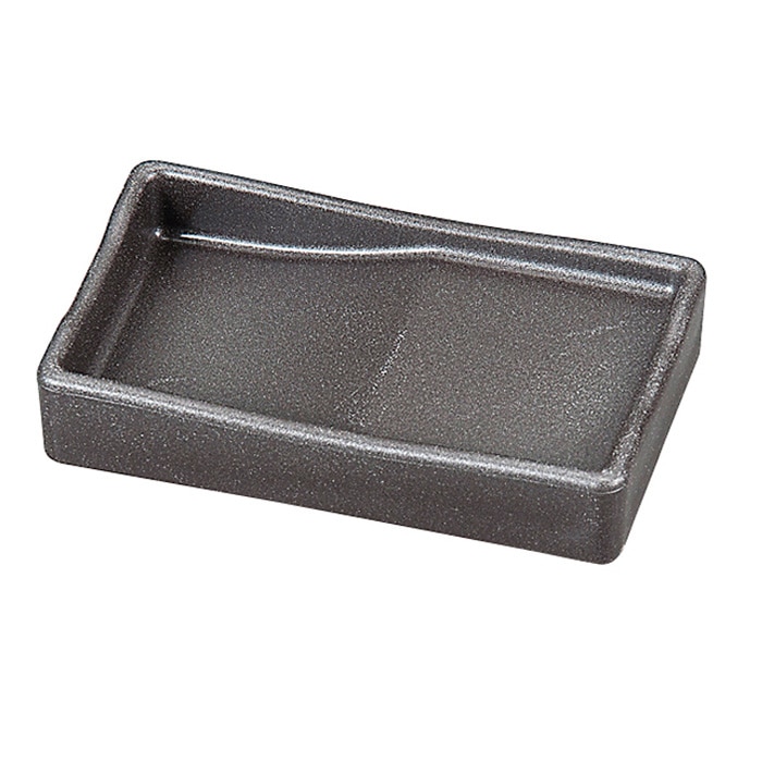 福井クラフト 箸置付長角醤油皿 銀いぶし塗 75007290 1個（ご注文単位1個）【直送品】