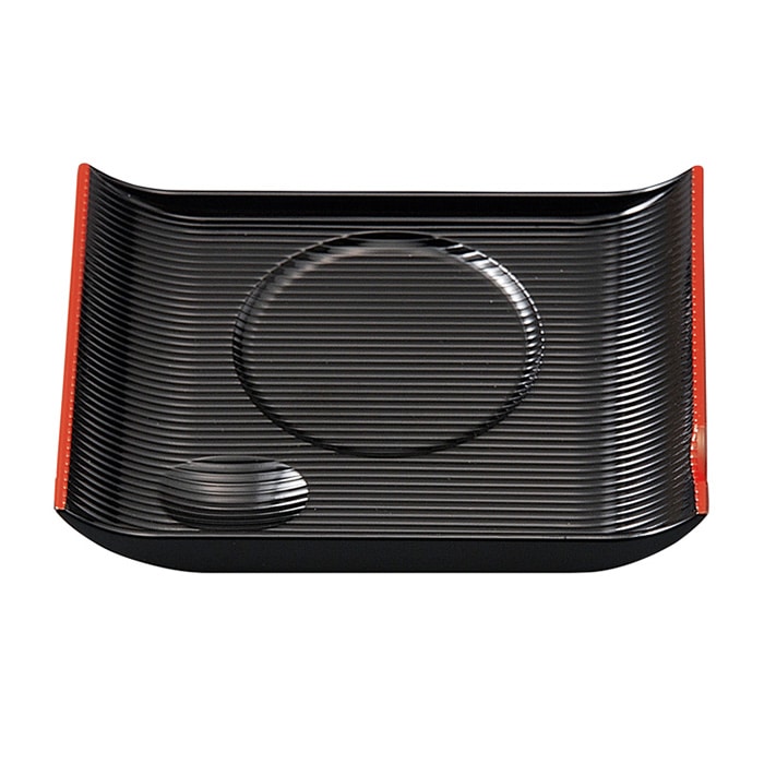 福井クラフト 茶托　吹上受皿 黒天朱 81258340 1個（ご注文単位1個）【直送品】