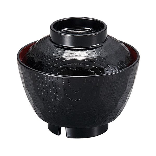 福井クラフト 耐熱　小吸椀ピース亀甲椀　小　蓋親セット 黒　内朱天黒 30004170 1個（ご注文単位1個）【直送品】