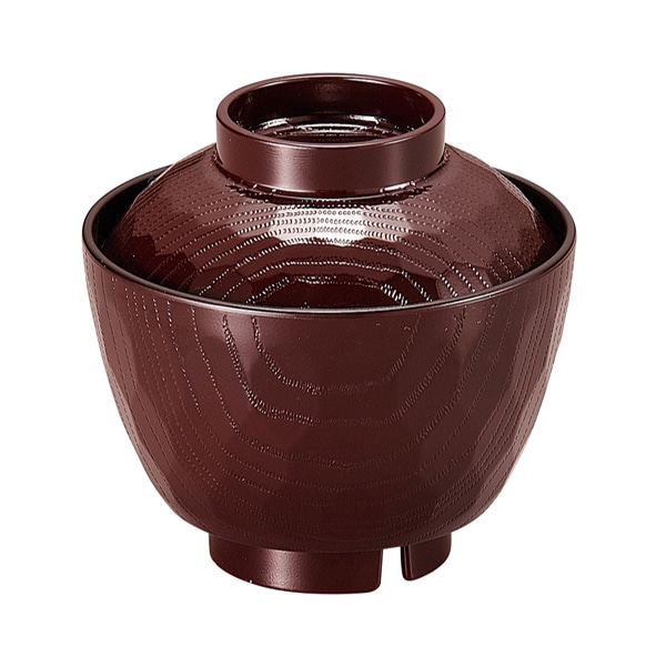 福井クラフト 耐熱　小吸椀ピース亀甲椀　中　蓋親セット 新溜　内黒 30004230 1個（ご注文単位1個）【直送品】