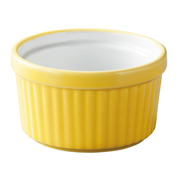 福井クラフト 陶器珍味　φ90カラーココット イエロー 75011280 1個（ご注文単位1個）【直送品】
