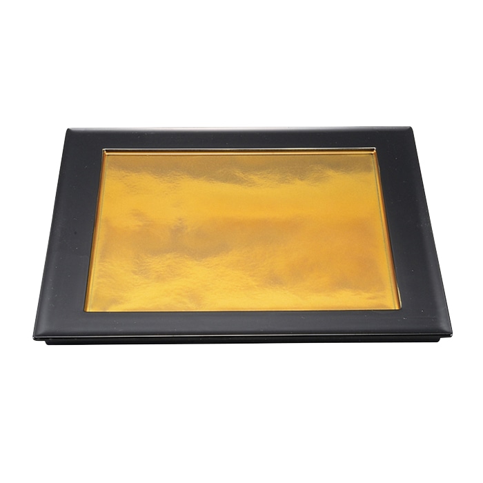 福井クラフト 前菜盆　尺0　角炉縁前菜盛皿 金雲渕黒 15007110 1枚（ご注文単位1枚）【直送品】