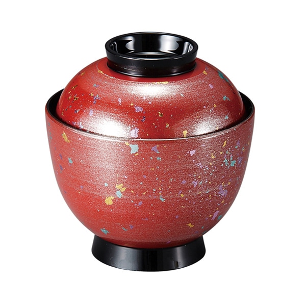 福井クラフト 耐熱小吸椀　3.2寸　玉子椀　蓋親セット 朱光彩　内黒 37001360 1個（ご注文単位1個）【直送品】