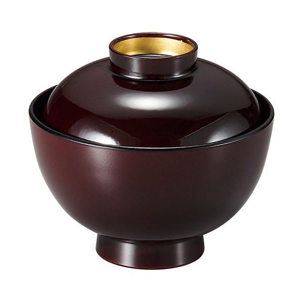 福井クラフト 耐熱吸物椀　和　越前椀　蓋親セット 溜高台内金　内黒 37001740 1個（ご注文単位1個）【直送品】