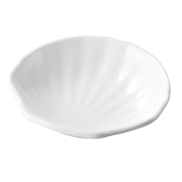 福井クラフト メラミン小皿　φ10.2cm　雅シェル小皿 白グロス 51024140 1個（ご注文単位1個）【直送品】