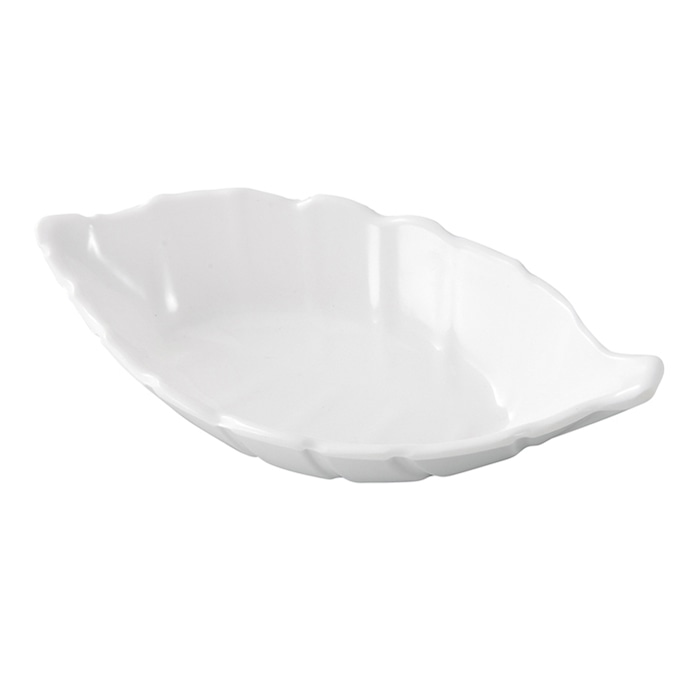 福井クラフト メラミン鉢　16.3cm　渕反この葉小鉢 白グロス 51024450 1個（ご注文単位1個）【直送品】