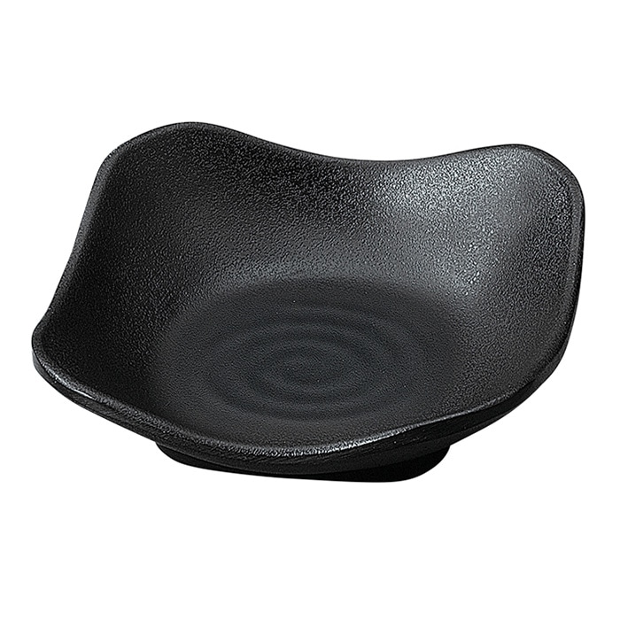 福井クラフト メラミン皿　9.1cm　角隅切羽反皿 黒マット 75005550 1個（ご注文単位1個）【直送品】