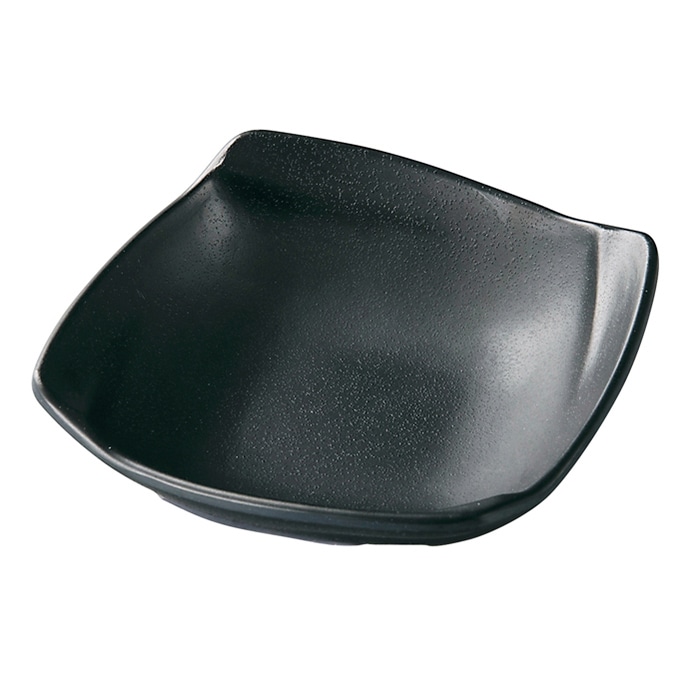 福井クラフト メラミン鉢　13.5cm　ひねり四方折り目鉢 黒マット 51024730 1個（ご注文単位1個）【直送品】