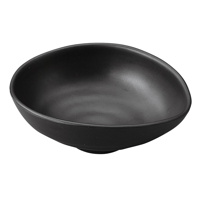 福井クラフト メラミン鉢 17cm 楕円たわみ内筋鉢 黒マット 75005730 1個(ご注文単位1個)【直送品】