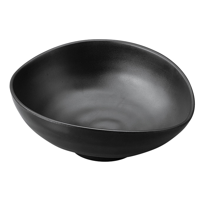 福井クラフト メラミン鉢 24cm 楕円たわみ内筋鉢 黒マット 75005750 1個(ご注文単位1個)【直送品】