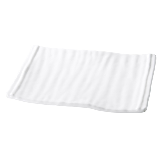 福井クラフト メラミン皿　28.5cm　ナタ目長角皿 白グロス 51025060 1個（ご注文単位1個）【直送品】