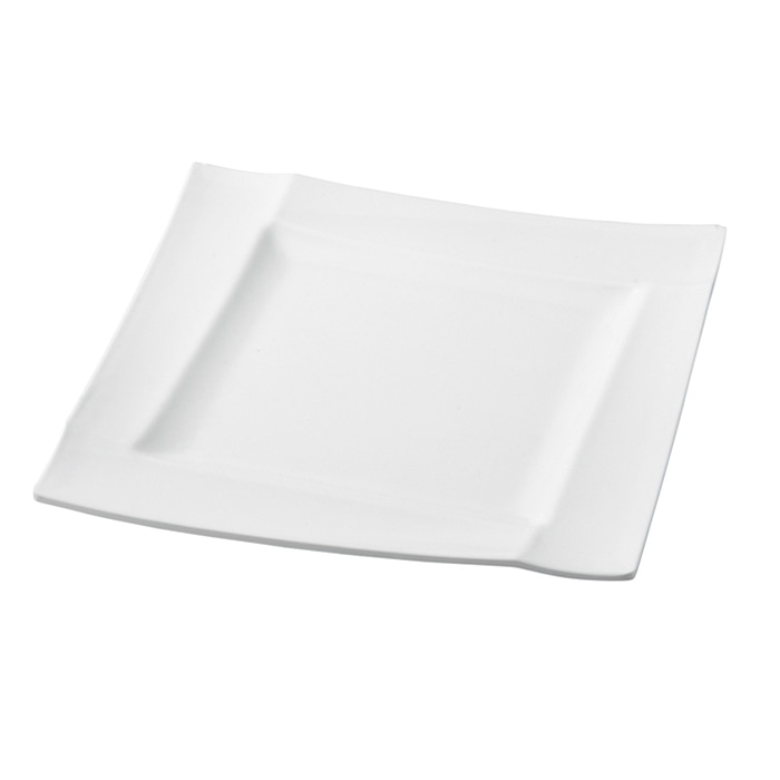 福井クラフト メラミン皿　22.9cm　正角折目平皿 白グロス 51025720 1個（ご注文単位1個）【直送品】