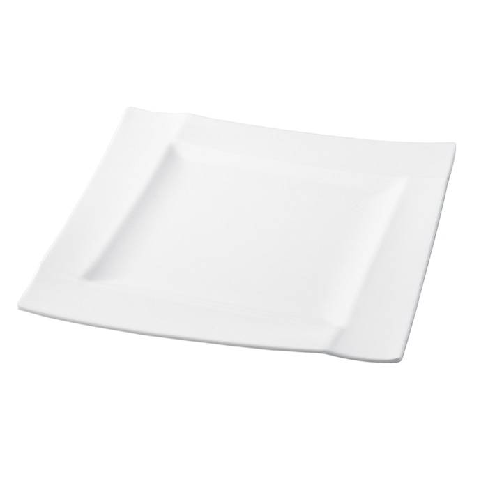 福井クラフト メラミン皿　30.5cm　正角折目平皿 白グロス 51025090 1個（ご注文単位1個）【直送品】