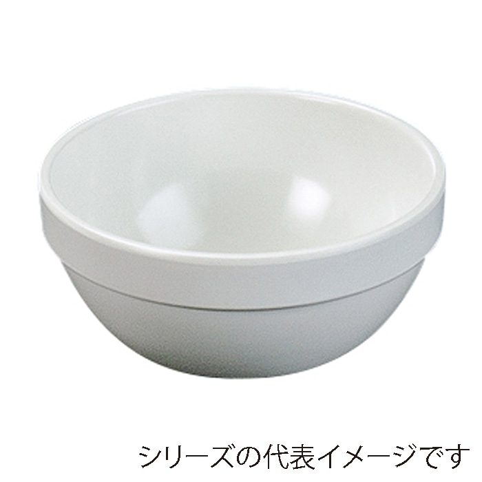 福井クラフト メラミン鉢　12cm　スタック丸盛鉢 白グロス 75005960 1個（ご注文単位1個）【直送品】