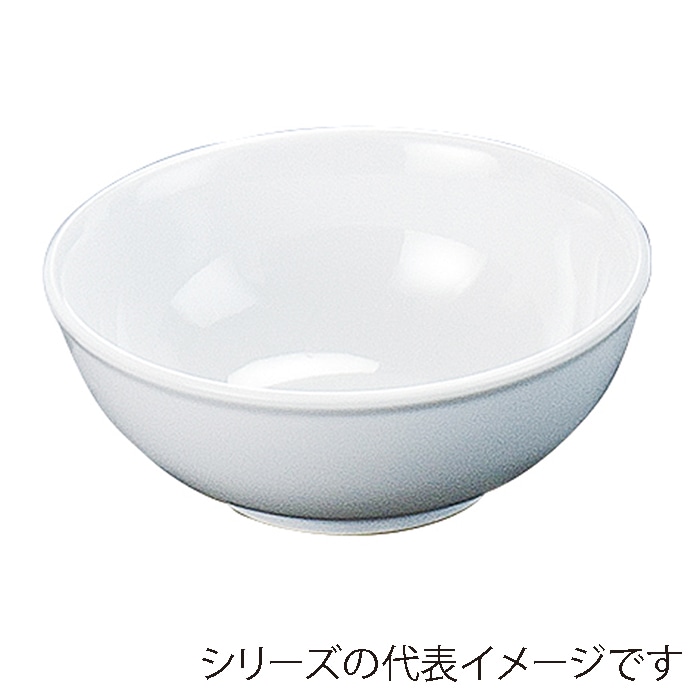 福井クラフト メラミン鉢　19.0cm　細渕付丸盛鉢 白グロス 75006070 1個（ご注文単位1個）【直送品】